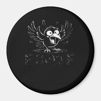 Krähe, Retro F-Caw-F Vogel Krähe Lustige Krähe Vog Magnet