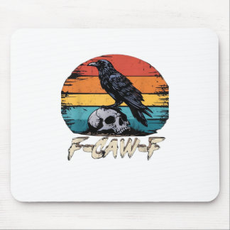 Krähe, Retro F-Caw-F Vogel Krähe Lustige Krähe Vog Mousepad