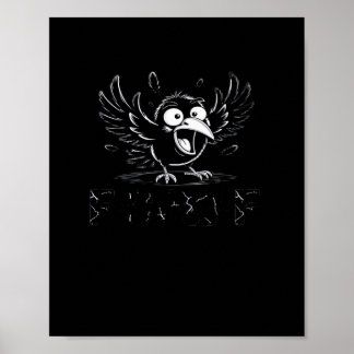Krähe, Retro F-Caw-F Vogel Krähe Lustige Krähe Vog Poster