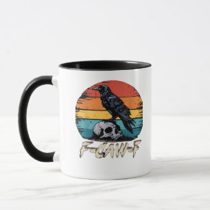 Krähe, Retro F-Caw-F Vogel Krähe Lustige Krähe Vog Tasse