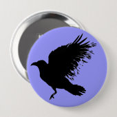 Krähe - schwarz button (Vorne & Hinten)
