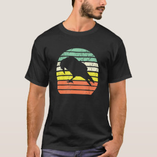 Krähe Silhouette Cooler Vogel Retro Vintage Sonnen T-Shirt
