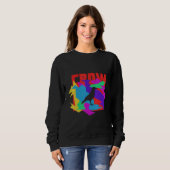 Krähe Tier Mosaik Puzzle Sweatshirt (Vorne ganz)