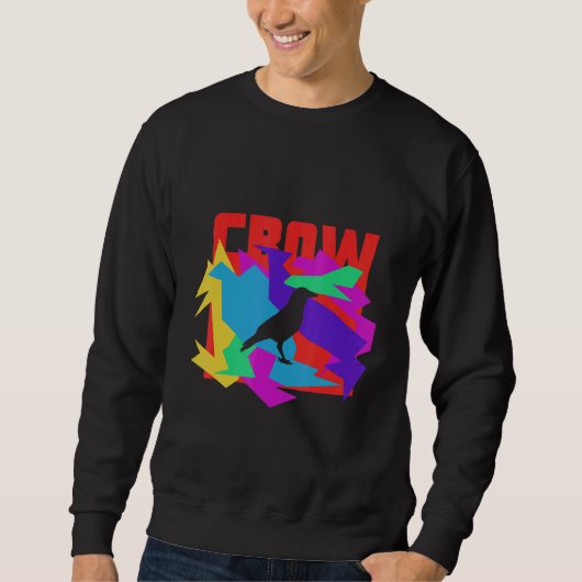 Krähe Tier Mosaik Puzzle Sweatshirt (Vorderseite)
