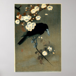 Krähe u. Blüte durch Ohara Koson (1910) Poster