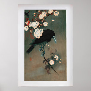 Krähe und Blüte von Ohara Koson Vintage Japanisch Poster