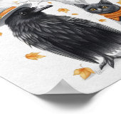 Krähe und Katze Halloween Crow Poster (Ecke)