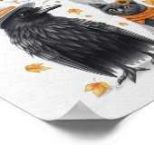 Krähe und Katze Herbst Thanksgiving Crow Poster (Ecke)