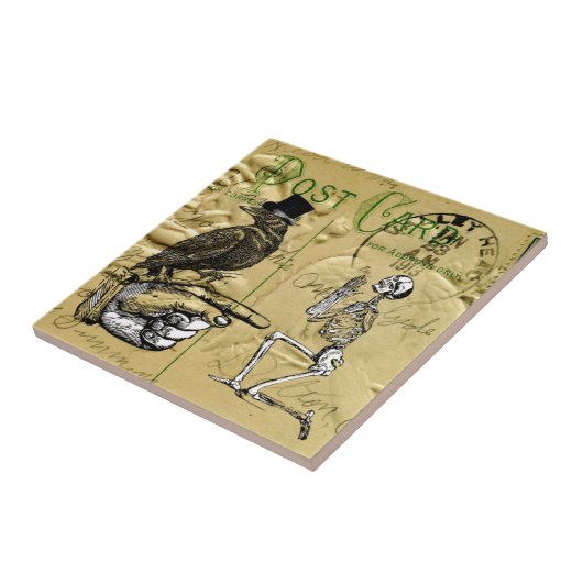 Krähe und Skelett Fliese (Seite)