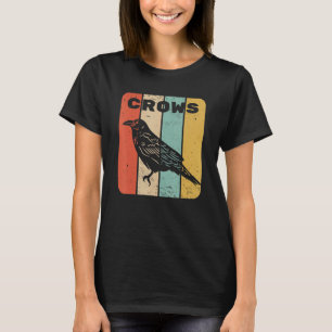 Krähe Vintage-Sonnenuntergang Retro-Stil Süße Rabe T-Shirt