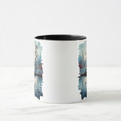 Krähe von der Spiegelung des ruhigen Sees Tasse (Zentrum)