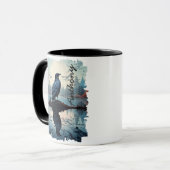 Krähe von der Spiegelung des ruhigen Sees Tasse (Vorderseite Links)