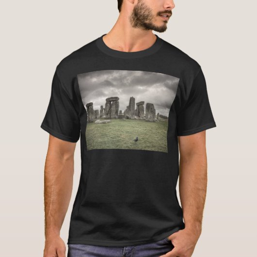 Krähe vor Stonehenge, England T-Shirt (Vorderseite)