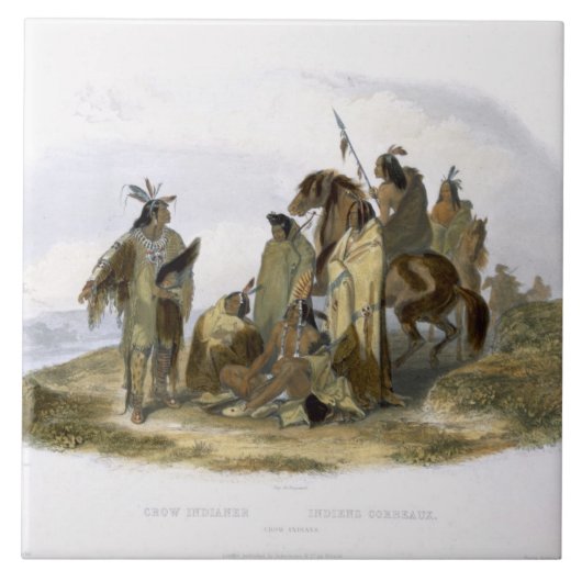 Krähen-amerikanischer Ureinwohner, überzieht 13 Fliese (Vorderseite)
