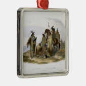 Krähen-amerikanischer Ureinwohner, überzieht 13 Silbernes Ornament (Rechts)