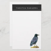 Krähen-Aquarell-Malerei Briefpapier (Vorne/Hinten)