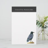 Krähen-Aquarell-Malerei Briefpapier (Stehend Vorderseite)