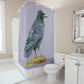 Krähen-Aquarell-Malerei Duschvorhang (Beispiel)