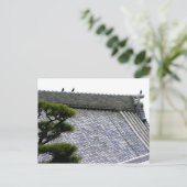 Krähen auf dem Tempeldach Postkarte (Stehend Vorderseite)