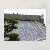 Krähen auf dem Tempeldach Postkarte (Vorderseite)