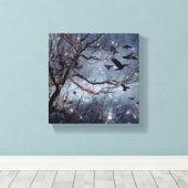 Krähen auf einem Sternfeld Leinwanddruck (Insitu (Holzboden))