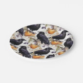 Krähen auf Pumpkin Halloween Pappteller (Schrägansicht)