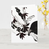 Krähen-Blumenstrauß-Gruß-Karte Karte (Gelbe Blume)
