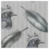 Krähen Crows Rabe Muster mit Federn Stoff (Nahaufnahme)