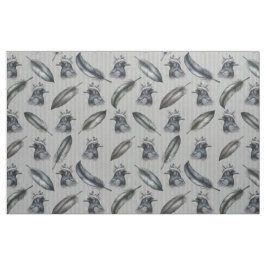 Krähen Crows Rabe Muster mit Federn Stoff