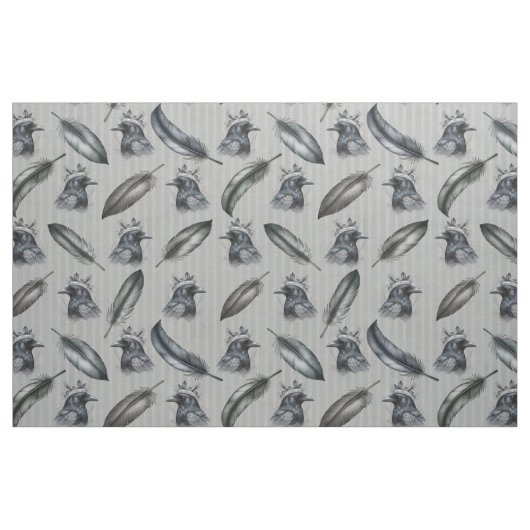 Krähen Crows Rabe Muster mit Federn Stoff (Fat Quarter (45,7 x 55,9 cm))