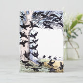 Krähen Dankeskarte (Stehend Vorderseite)