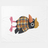 Krähen-Decke mit Baseballkappe & Tartan Fleecedecke (Vorderseite (Horizontal))