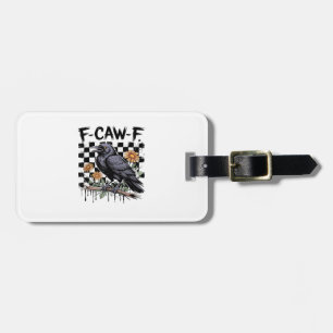 Krähen-Flowral, F-Caw-F Lustiger Vogel FCAWF Mond  Gepäckanhänger