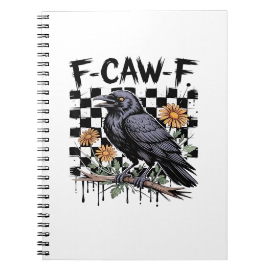 Krähen-Flowral, F-Caw-F Lustiger Vogel FCAWF Mond Notizblock (Vorderseite)