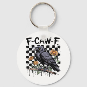 Krähen-Flowral, F-Krä-F Lustiger Vogel FCAWF Mond Schlüsselanhänger