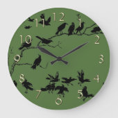 Krähen Große Wanduhr (Vorderseite)