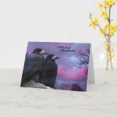 Krähen heidnische Samhain Karte (Gelbe Blume)