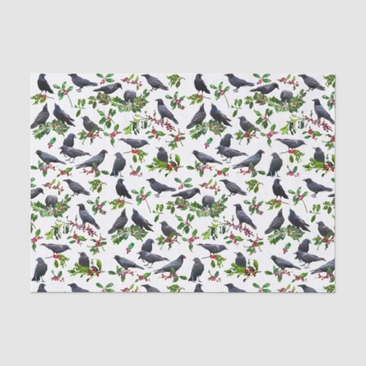 Krähen-Holly-Seidenpapier Seidenpapier (Vorderseite)