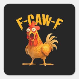 Krähen Humor F-Caw-F Gothic Lustig Retro Cool Quadratischer Aufkleber