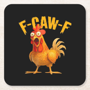 Krähen Humor F-Caw-F Gothic Lustig Retro Cool Rechteckiger Pappuntersetzer
