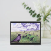 Krähen im Feld Postkarte (Stehend Vorderseite)