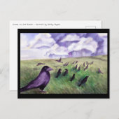 Krähen im Feld Postkarte (Vorne/Hinten)