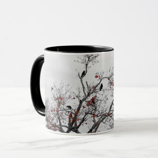 Krähen im Herbst Tasse (Vorderseite Links)