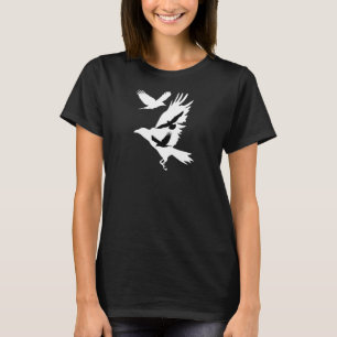 Krähen im Luftkreuz Rabe Blackbird Ornithol T-Shirt