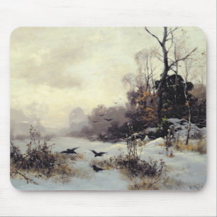 Krähen in einem Winter Landscape, 1907 Mousepad