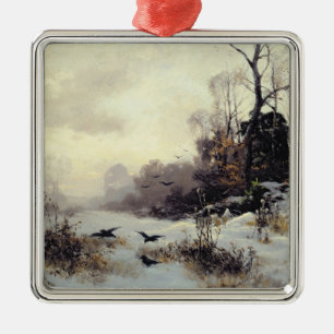 Krähen in einem Winter Landscape, 1907 Silbernes Ornament