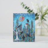 Krähen in Gewartet Postkarte (Stehend Vorderseite)