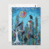 Krähen in Gewartet Postkarte (Vorne/Hinten)