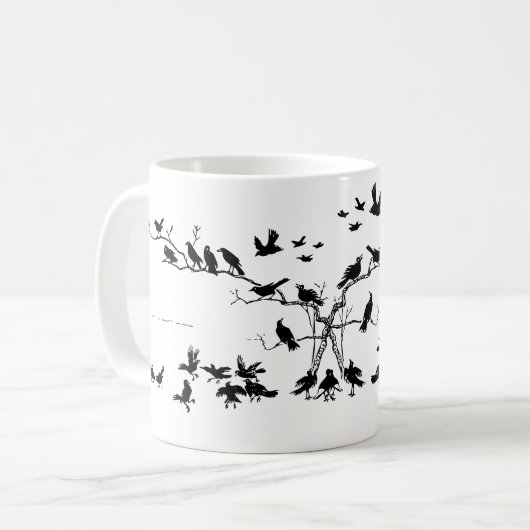 Krähen Kaffeetasse (Vorderseite Links)
