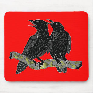 Krähen-Mausunterlage Mousepad